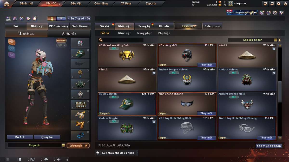 shop acc cf uy tin gia re